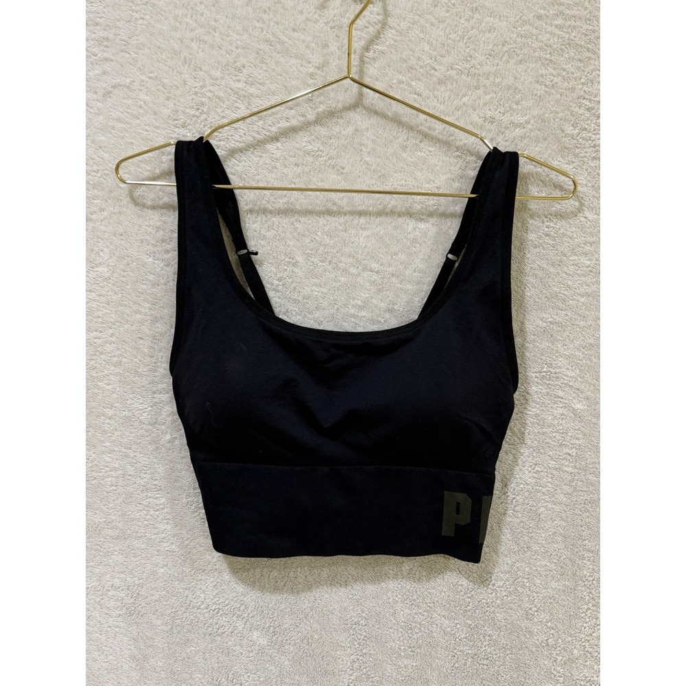 NWT PINK Victoria's Secret Seamless Sport Bra Black Size XL Adj Strap